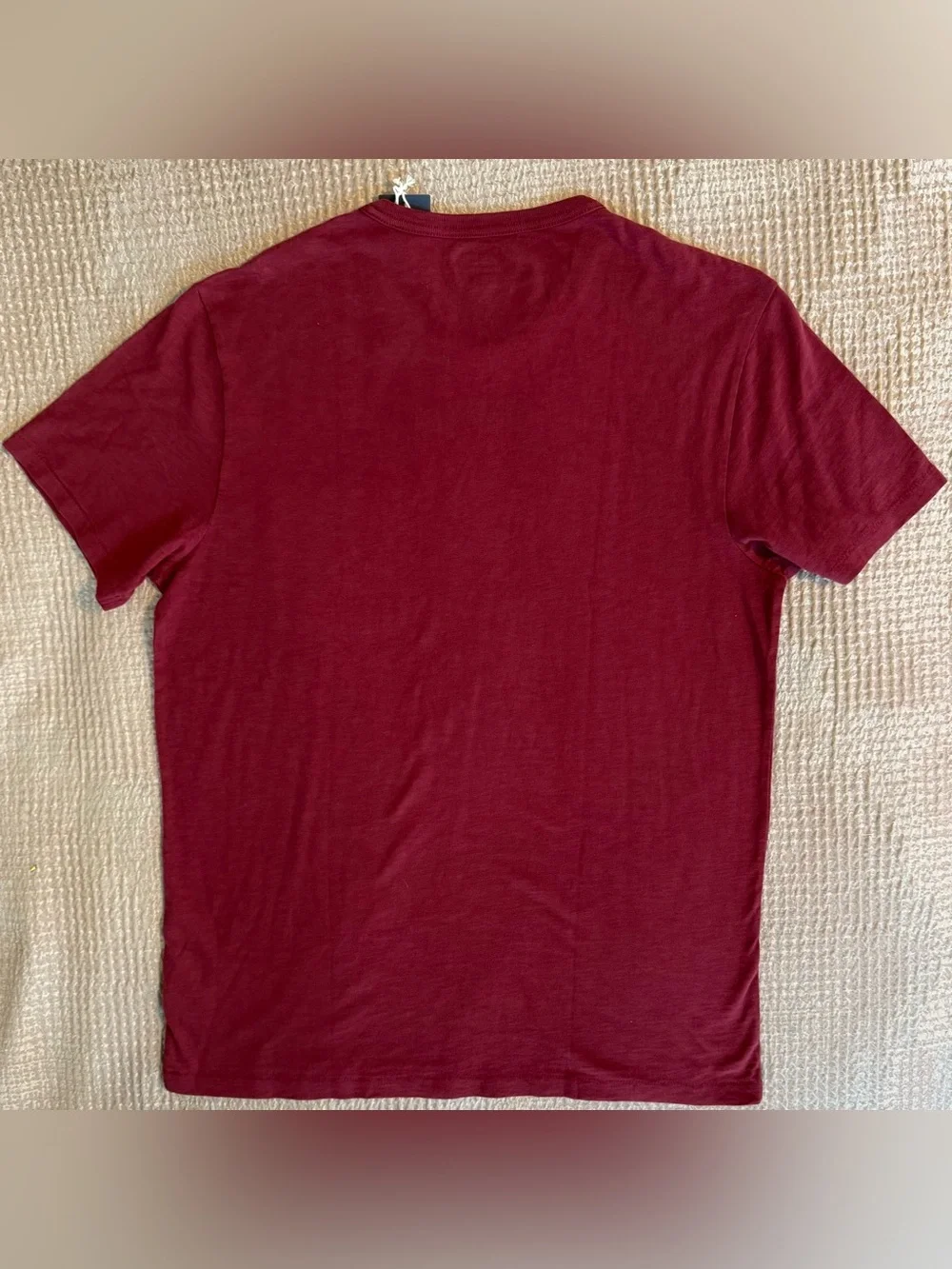 NWT J.Crew Men’s L Garment Dyed Slub Cotton Pocket T-Shirt Burgundy J1785